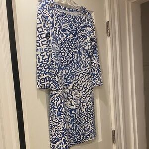 Lilly Pulitzer Blue and White Long Sleeve Dress